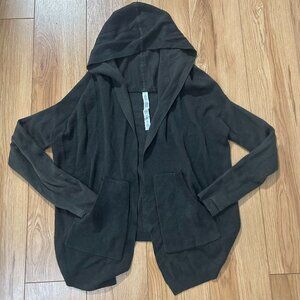 Lululemon Cabin Wrap Womens 4 Sweater Cardigan Hooded Reversible Grey